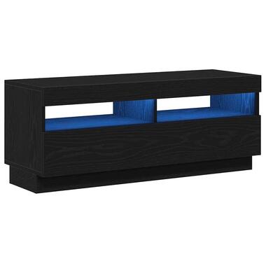 vidaXL - LED TV-meubel met deur - Zwart eiken - Hout - 100x35x40 cm product