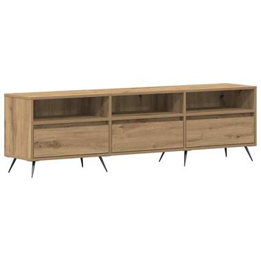 vidaXL - TV-meubel 3 vakken 3 deuren - Artisanaal eiken - Hout - 150x30x44.5 cm product