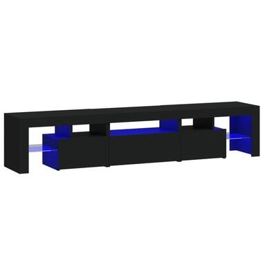 vidaXL - LED TV-meubel met 3 deuren en glas legplanken - Zwart - 200x36.5x40 cm product
