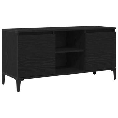vidaXL - TV-meubel met 4 vakken 2 deuren - Zwart eiken - 102x35x50 cm product