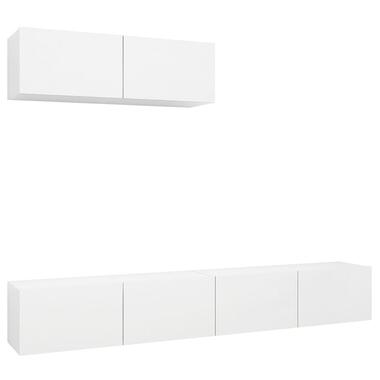 vidaXL - Zwevend TV-meubel met 1 deur - Wit - Hout - 100x30x30 cm - 3 stuks product