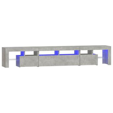 vidaXL - LED TV-meubel met 3 deuren en glas legplanken - Grijs- 230x36.5x40 cm product