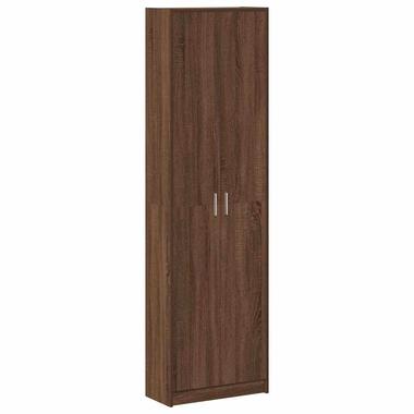 vidaXL - 2-deurs Kledingkast met planken - Hout - Bruin eiken - 55x25x189 cm product
