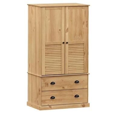 vidaXL - Kledingkast VIGO met 2 lades - Grenenhout - Wit - 90x55x170 cm product