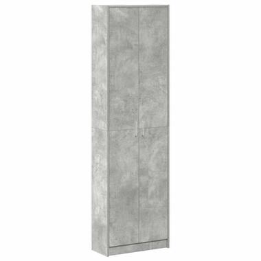 vidaXL - 2-deurs Kledingkast met planken - Hout - Betongrijs - 55x25x189 cm product