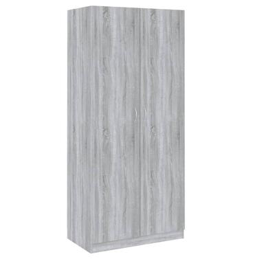 vidaXL - 2-deurs Kledingkast - Bewerkt hout - Grijs sonoma eiken - 90x52x200 cm product