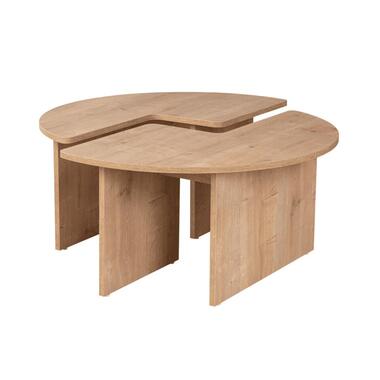 CALICOSY - Set van 2 Salontafels MOIRA - Eik - 41x90x90 cm product