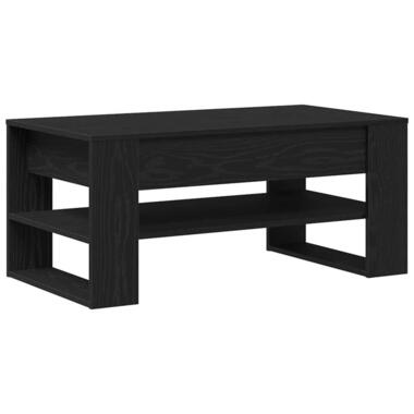vidaXL - Rechthoekige Salontafel met plank - Zwart - Bewerkt hout - 102x55 cm product