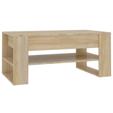 vidaXL - Rechthoekige Salontafel met schap - Sonoma eiken - Hout - 102x55 cm product