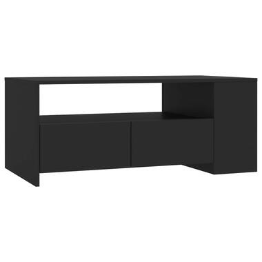 vidaXL - Rechthoekige Salontafel met lade - Zwart - Hout - 102x50 cm product