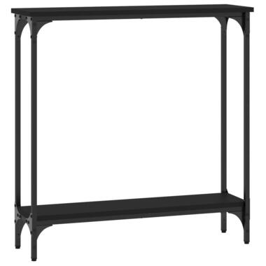 vidaXL - Wandtafel met plank - Zwart - Bewerkt hout - 75x22.5x75 cm product