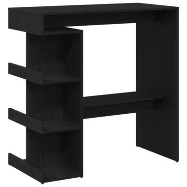 vidaXL - Bartafel met schappen - Zwart eiken - Bewerkt hout - 100x48 cm product