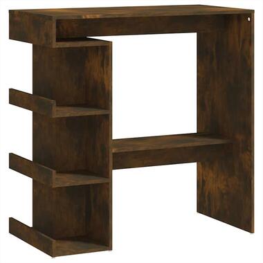 vidaXL - Bartafel met opbergruimte - Gerookt eiken - Bewerkt hout - 100x50 cm product