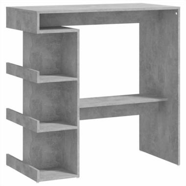 vidaXL - Bartafel met opbergruimte - Betongrijs - Bewerkt hout - 100x50 cm product