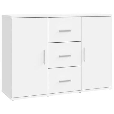 vidaXL - Dressoir met 2 deuren 3 lades - Wit - Bewerkt hout -91x29.5x65 cm product