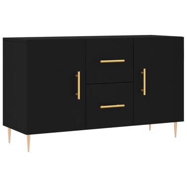 vidaXL - Dressoir met 2 deuren 2 lades - Zwart - Hout en metaal -100x36x60 cm product