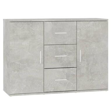 vidaXL - Dressoir met 2 deuren 3 lades - Betongrijs - Hout -91x29.5x65 cm product