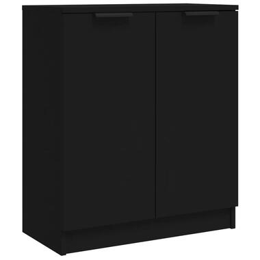vidaXL - Dressoir met 2 deuren - Zwart - Bewerkt hout - 60x30x70 cm product