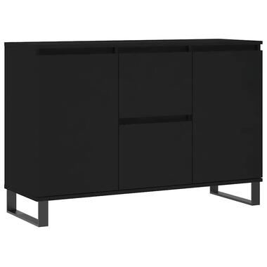 vidaXL - Dressoir met 2 deuren 2 lades - Zwart - Hout en ijzer -101.5x35x70 cm product
