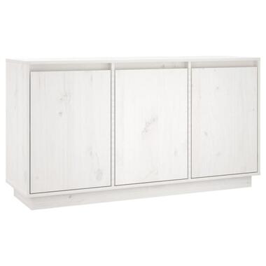 vidaXL - Dressoir met 3 deuren - Wit - Massief grenenhout - 111x34x60 cm product