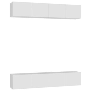 vidaXL - Zwevend TV-meubel met 1 deur - Wit - Hout - 80x30x30 cm - 4 stuks product