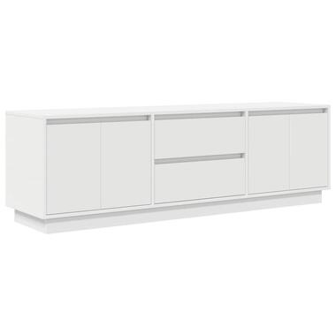 vidaXL - LED TV-meubel met 2 lades en 4 deuren - Wit - Hout - 160.5x41x50 cm product