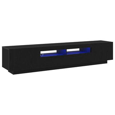 vidaXL - 2-delige LED TV-meubel met 3 deuren - Zwart eiken - 200x35x40 cm product