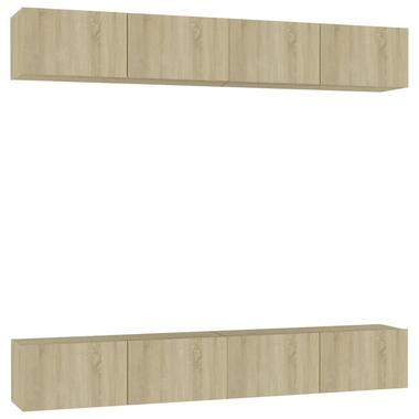vidaXL - Zwevend TV-meubel met 1 deur - Sonoma eiken - 100x30x30 cm - 4 stuks product