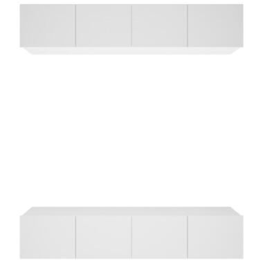 vidaXL - Zwevend TV-meubel met 1 deur - Wit - Hout - 80x30x30 cm - 4 stuks product