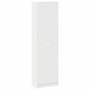 vidaXL - 2-deurs Kledingkast met planken - Bewerket hout - Wit - 55x25x189 cm product