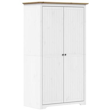 vidaXL - 2-deurs Kledingkast BODO - Grenenhout - Wit en bruin - 99x53.5x173 cm product