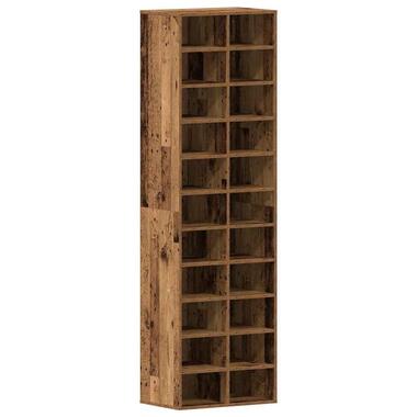 vidaXL - Schoenenkast - Oud hout - Bewerkt hout - 22 paar - 54x34x183 cm product