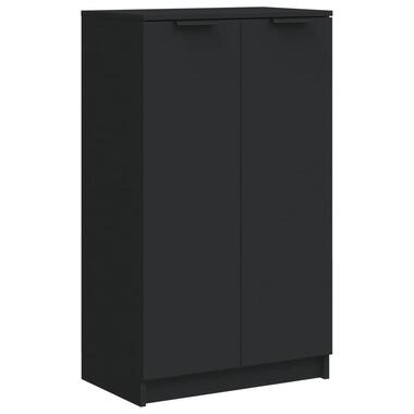 vidaXL - Schoenenkast met 2 deuren - Zwart - Bewerkt hout - 59x35x100.5 cm product