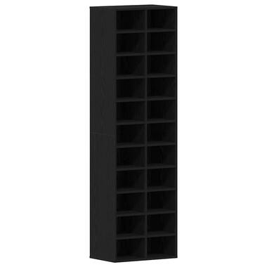 vidaXL - Schoenenkast - Zwart eiken - Bewerkt hout - 22 paar - 54x34x183 cm product