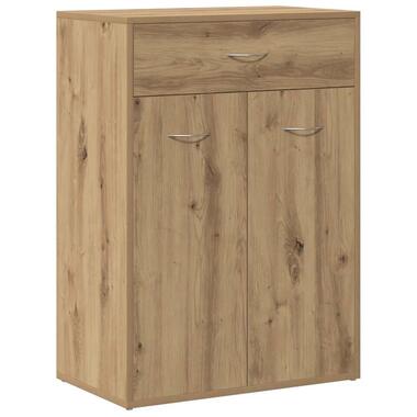 vidaXL - Schoenenkast met 1 lade 2 deuren - Artisan eiken - Hout - 60x35x84 cm product