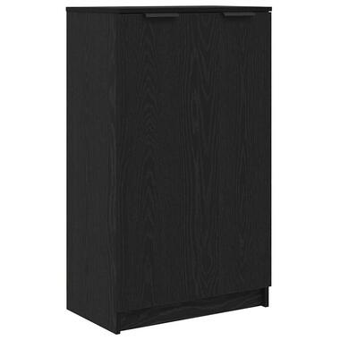 vidaXL - Schoenenkast met 2 deuren - Zwart eiken - Bewerkt hout - 59x35x100 cm product