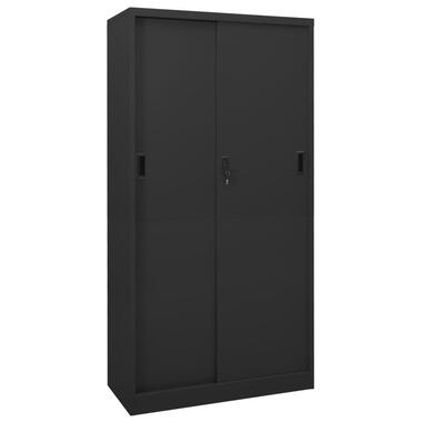 vidaXL - Archiefkst 4 legplanken & schuifdeuren - Antraciet staal - 90x40x180 cm product