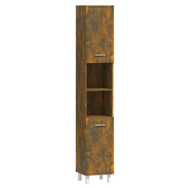 vidaXL - Kolomkast met 2 deuren - Gerookt eiken - Bewerkt hout - 30x30x179 cm product