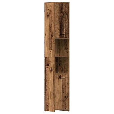 vidaXL - Kolomkast met 2 deuren 2 vakken - Zwart eiken - Hout - 30x30x183.5 cm product