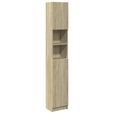vidaXL - Kolomkast met 2 deuren 2 vakken - Sonoma eiken - Hout - 32x25.5x190 cm product
