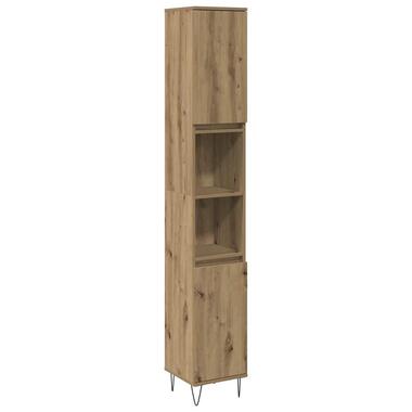 vidaXL - Kolomkast met 2 deuren 2 vakken - Artisan eiken - Hout - 30x30x190 cm product