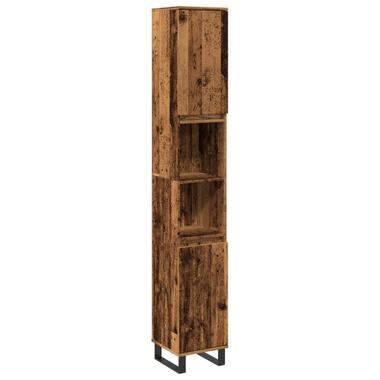 vidaXL - Oud hout Kolomkast met 2 deuren 2 vakken - Ijzer en hout - 30x30x190 cm product