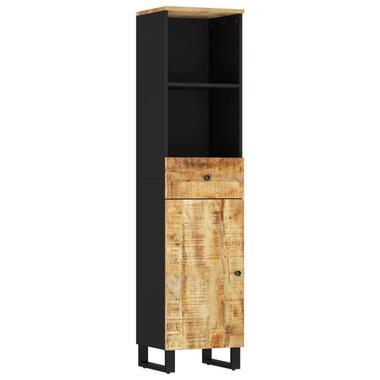 vidaXL - Kolomkast met 1 lade 1 deur 2 vakken - Lichtbruin - Hout - 38x33x160 cm product