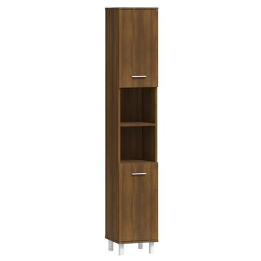 vidaXL - Kolomkast met 2 deuren - Bruin eiken - Bewerkt hout - 30x30x179 cm product