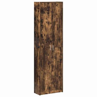 vidaXL - 2-deurs Kledingkast met planken - Hout - Gerookt eiken - 55x25x189 cm product