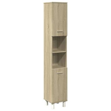 vidaXL - Kolomkast met 2 deuren 2 vakken - Sonoma eiken - Hout - 30.5x30x179 cm product