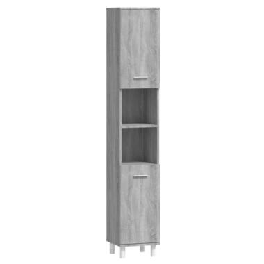 vidaXL - Kolomkast met 2 deuren - Grijs sonoma eiken - Hout - 30x30x179 cm product