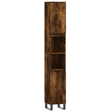 vidaXL - Kolomkast met 2 deuren - Gerookt eiken - Hout en ijzer - 30x30x190 cm product