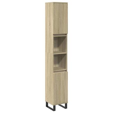 vidaXL - Kolomkast met 2 deuren 2 vakken - Sonoma eiken - Hout - 30x30x190 cm product