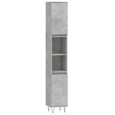 vidaXL - Kolomkast met 2 deuren - Betongrijs - Hout en ijzer - 30x30x190 cm product
